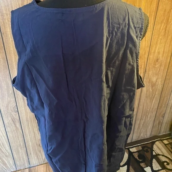 Misslook navy blue cotton tank top - Picture 3 of 3